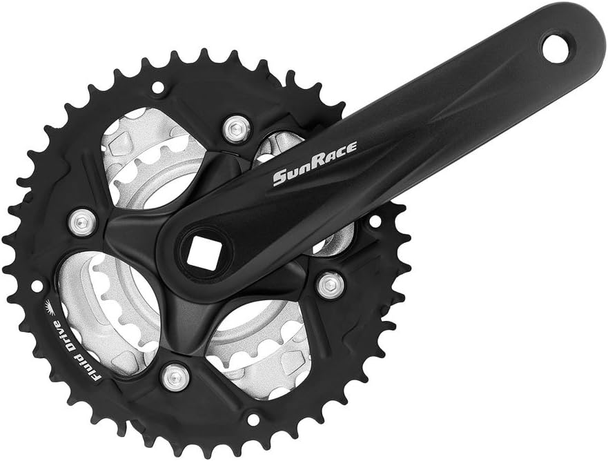 SunRace FCM500 7/8 Speed Triple Bicycle Chainset 42/34/24T 170mm - Black