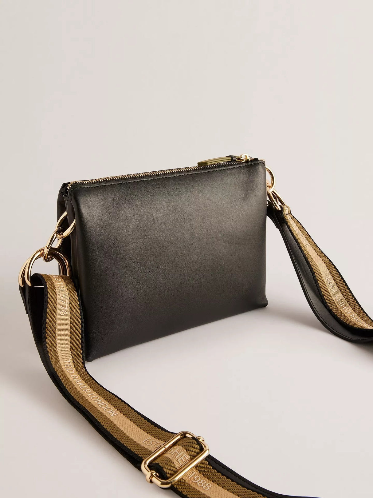 Ted Baker Darceyy Smooth Leather Webbing Strap Small Crossbody Bag - Black