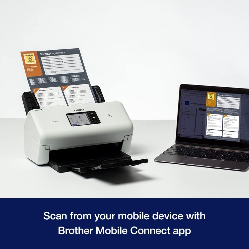 Brother ADS4500WZU1 Touchscreen Wired/Wireless Desktop Document Scanner