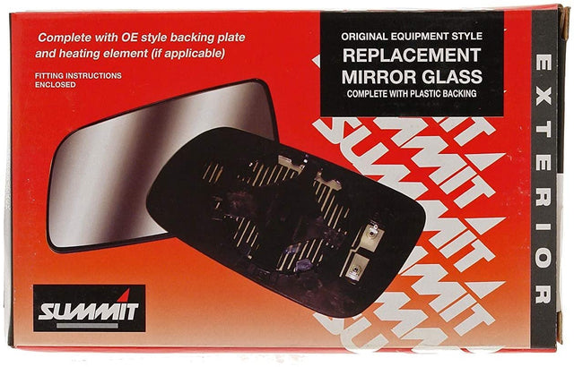Summit Replacement Heated Mirror Glass With Backing Plate - Black - Kazoop