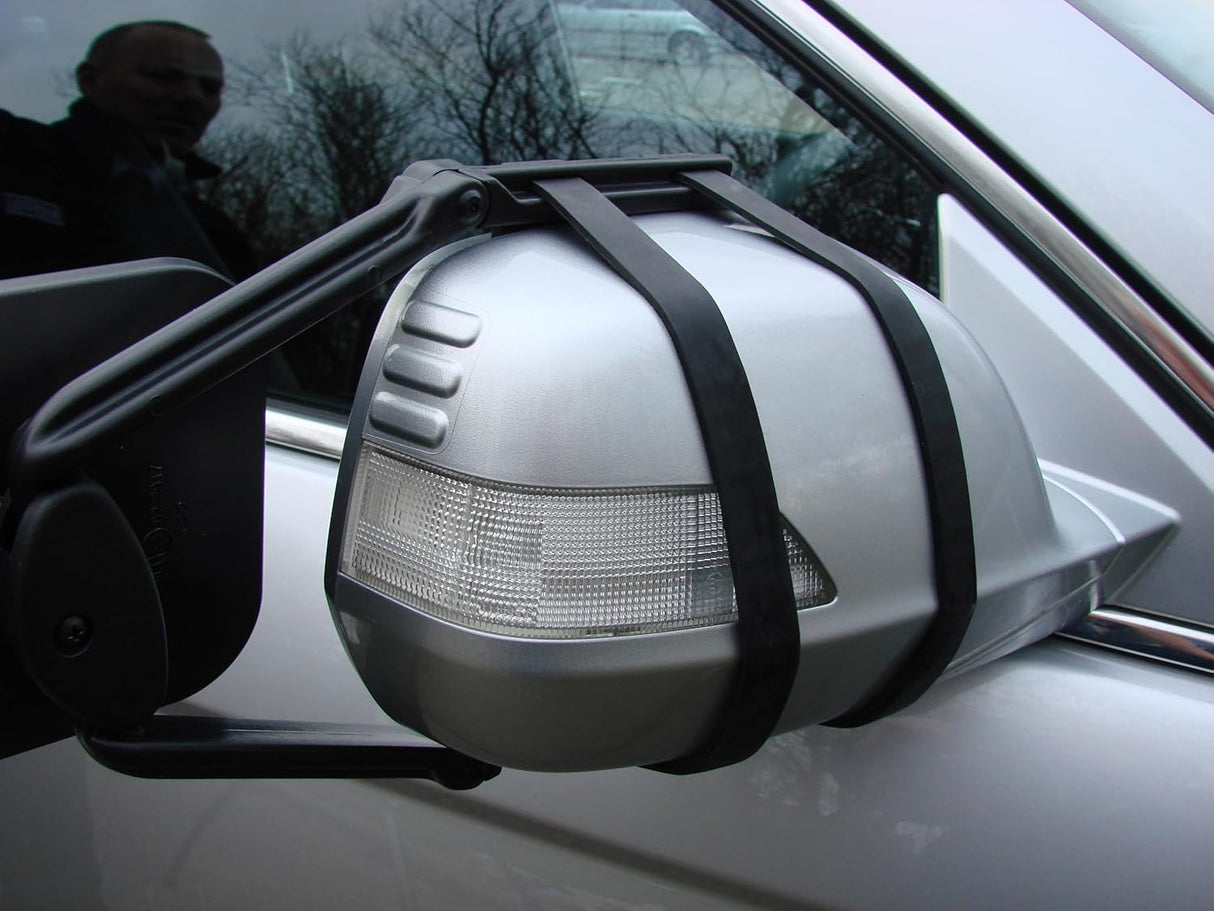 Maypole Large Dual Glass Universal Clip-On Caravan Towing Mirror - Black