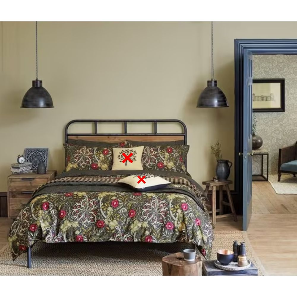 Morris & Co. Seaweed Floral Black/Multi Cotton Duvet Cover Set - King Size
