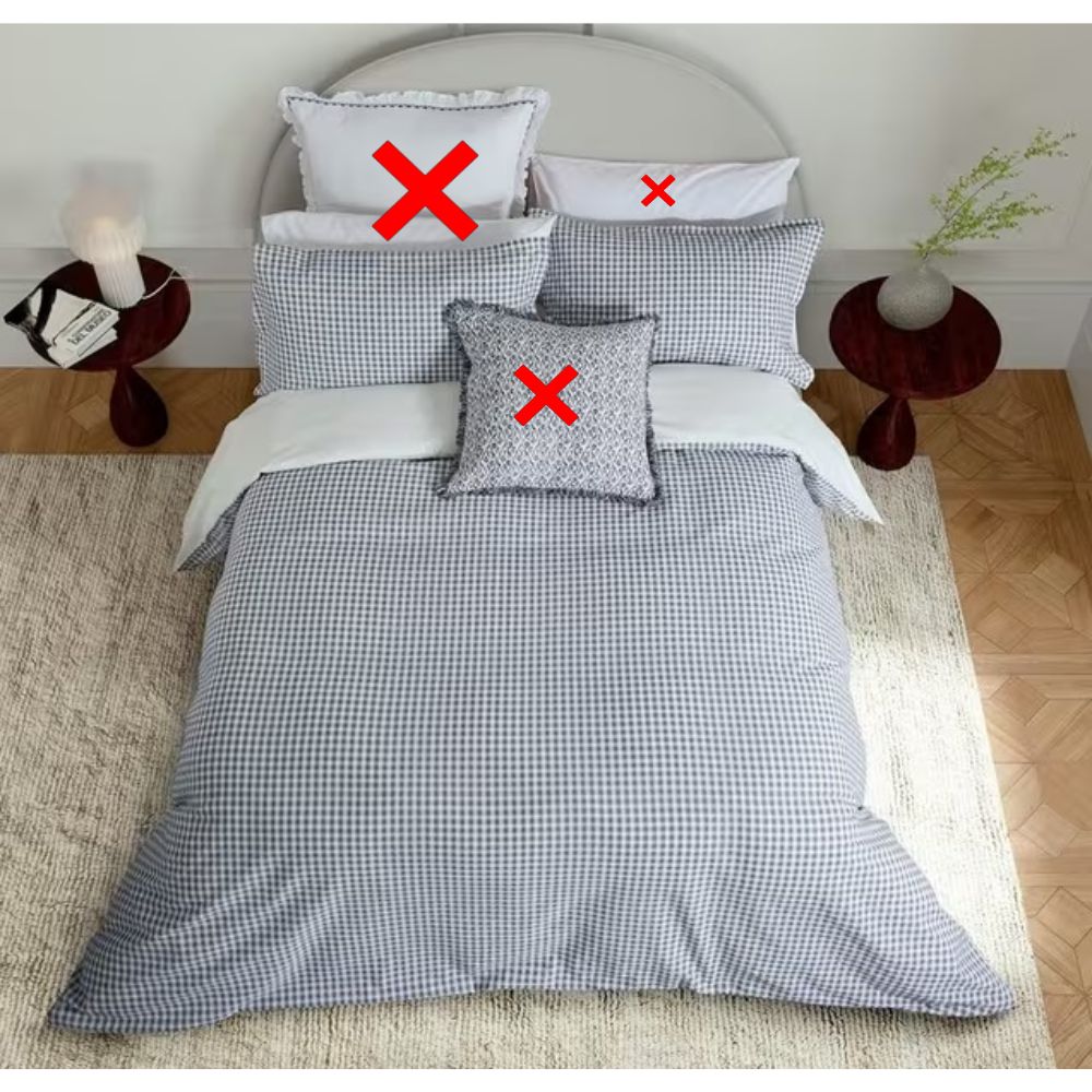 Bedeck of Belfast Mallory Gingham Navy Cotton Duvet Cover Set - Super King