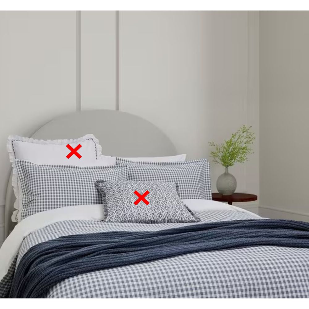 Bedeck of Belfast Mallory Gingham Navy Cotton Duvet Cover Set - Super King