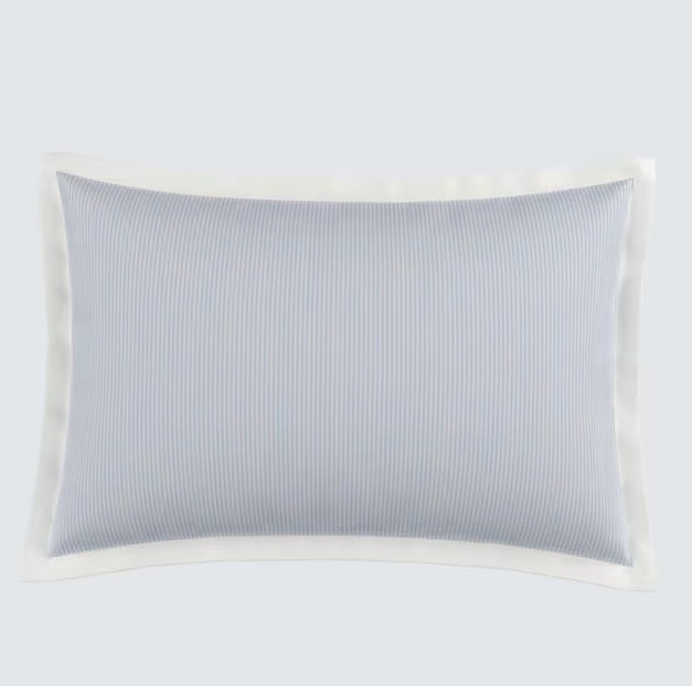 Bedeck of Belfast Demi White/Blue 180TC Cotton Duvet Cover Set - Double