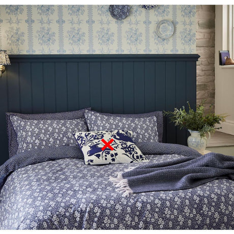 Burleigh x Bedeck Calico Cotton Percale Blue/Multi Duvet Cover Set - Double