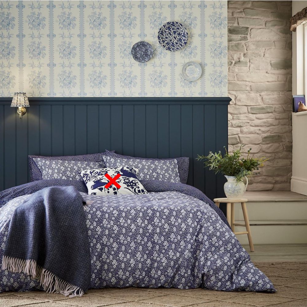 Burleigh x Bedeck Calico Cotton Percale Blue/Multi Duvet Cover Set - Double