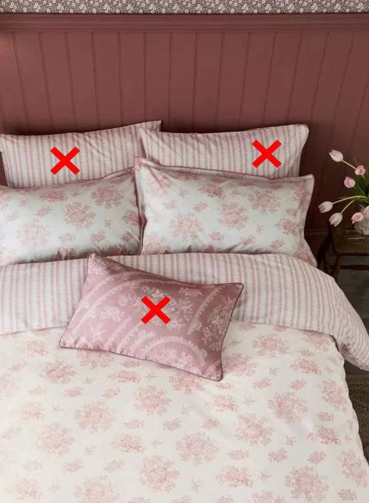 Burleigh x Bedeck Asiatic Cotton Percale Duvet Cover Set - Mid Pink - King