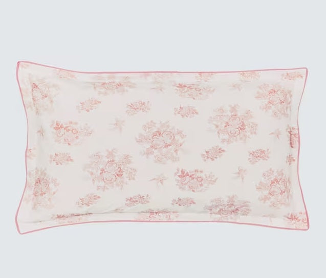 Burleigh x Bedeck Asiatic Cotton Percale Duvet Cover Set - Mid Pink - King