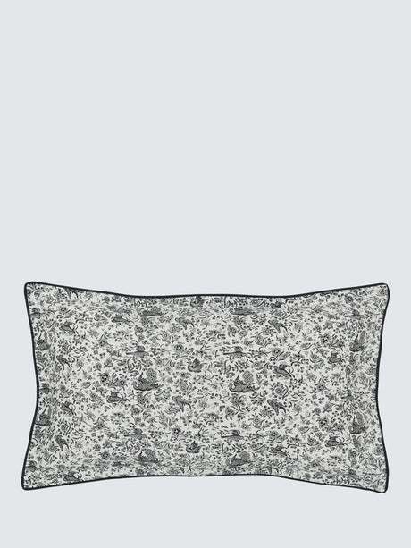 Burleigh x Bedeck Regal Peacock Cotton Percale Grey Duvet Cover Set - King