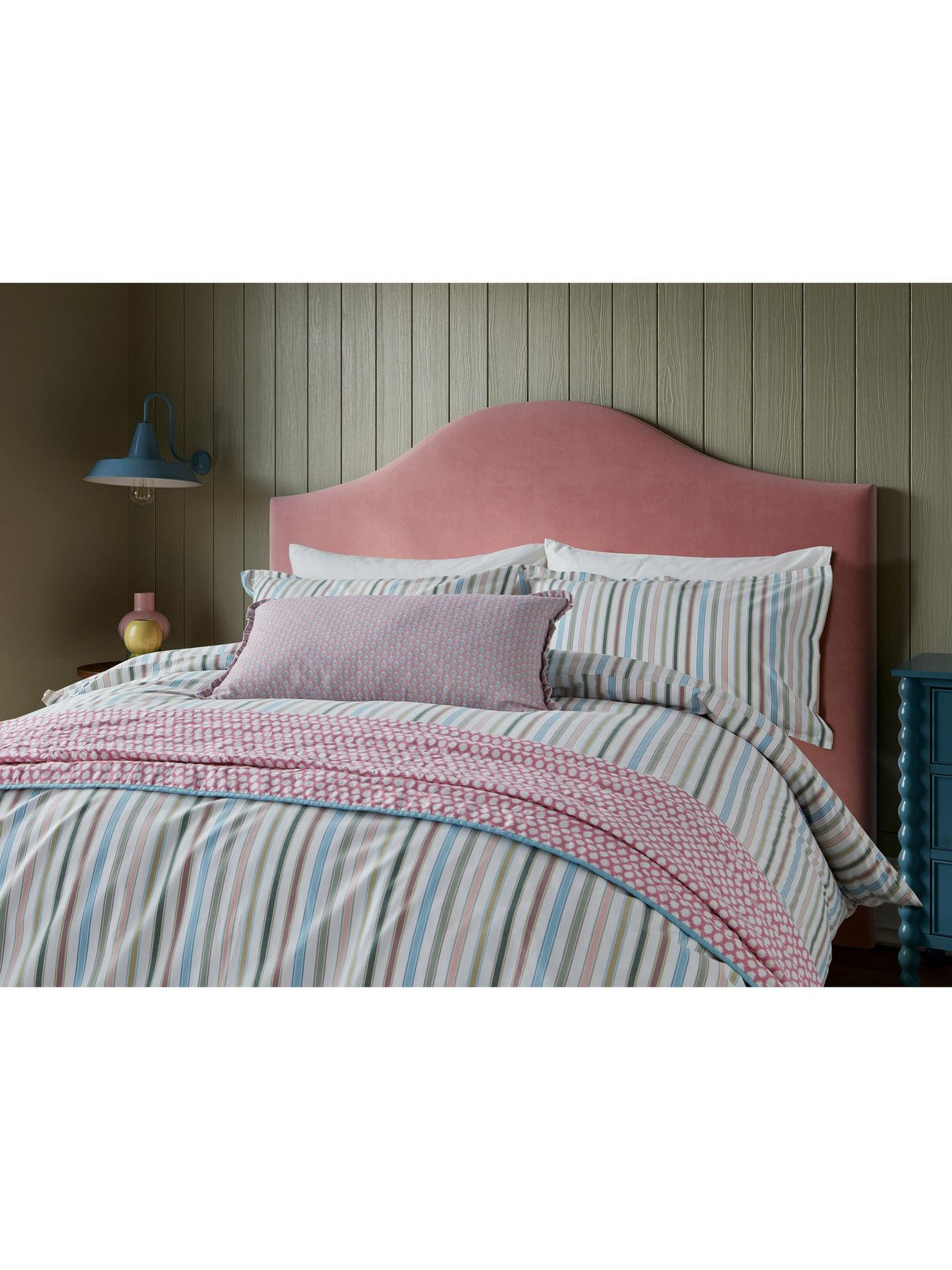 Land & Shore Barrow Cotton Super King Duvet Cover Set L220 x W260cm - Multi