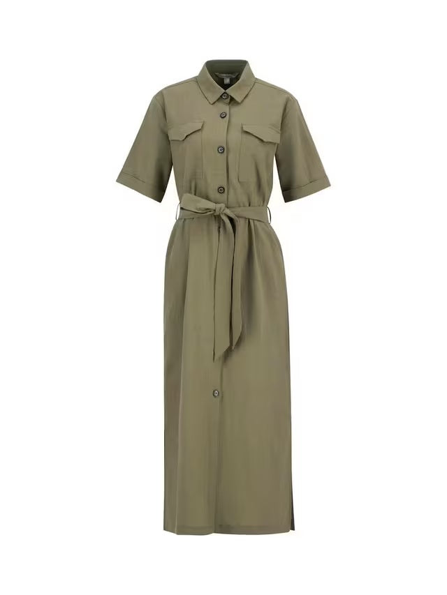 Barbour Women's Nicole Utility Button Midi Shirt Dress - Dusky Green - UK 10