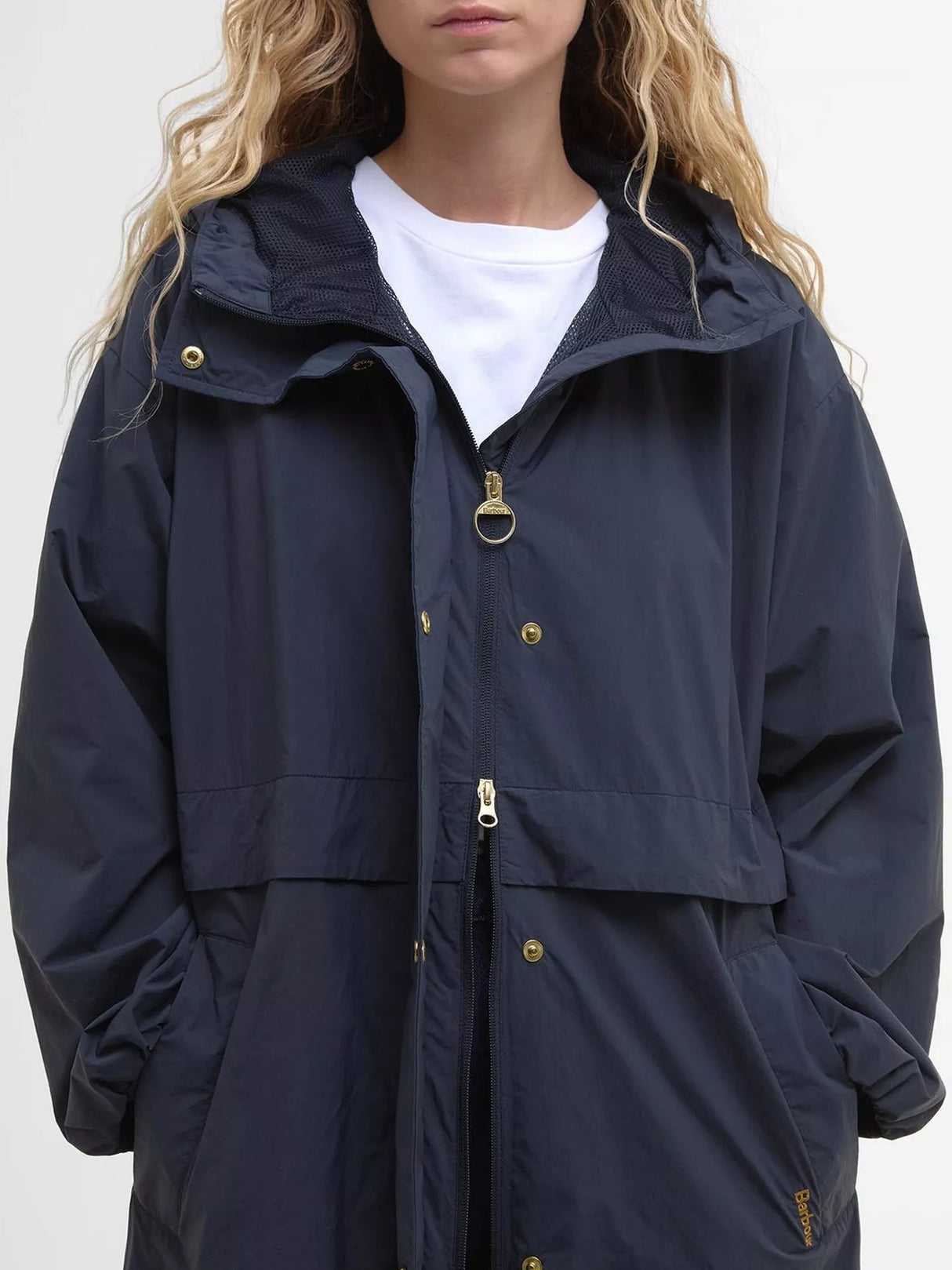 Barbour Naboo Women's Knee Length Showerproof Jacket - Dark Navy - UK 16