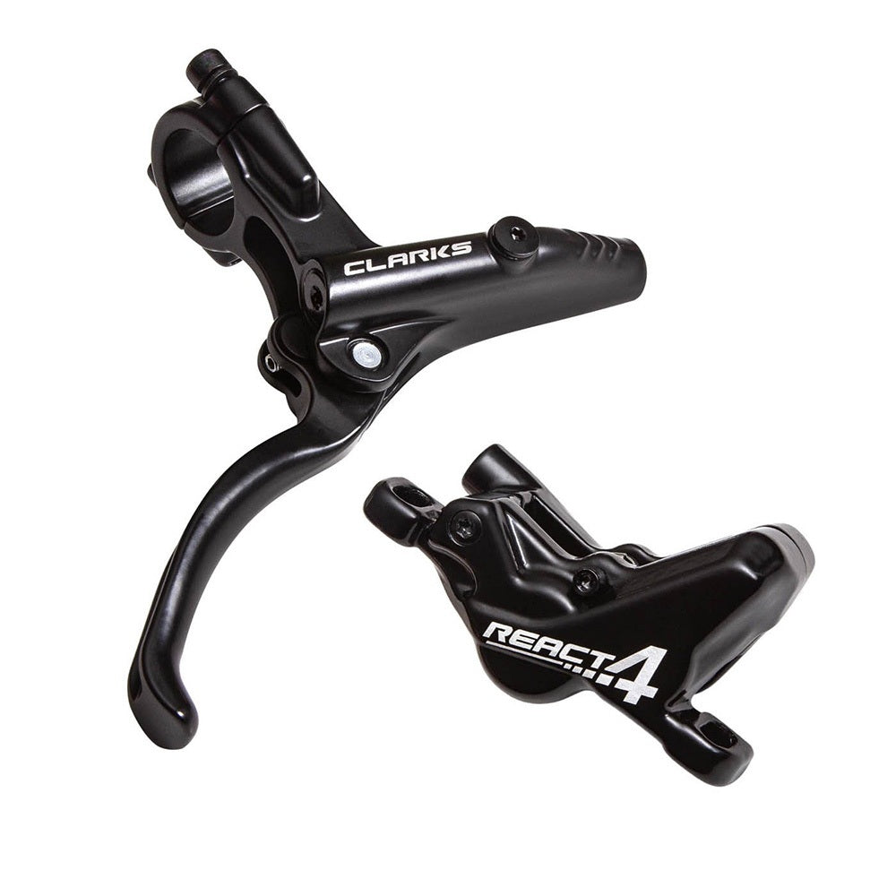 Clarks Bike Parts React 4 Hydraulic Disc Brake Set 16mm 4-Piston - Black