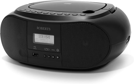 Roberts ZoomBox 4 DAB/DAB+/FM/CD Bluetooth Portable Boombox Radio - Black