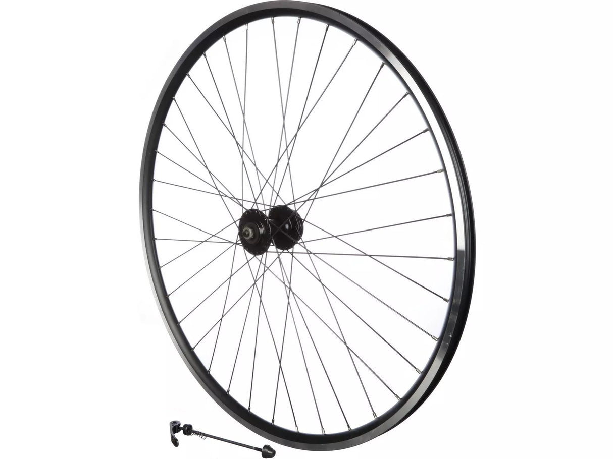 Halfords Bike Parts 700c Disc Brake QR Hybrid Front Wheel - Black Rim