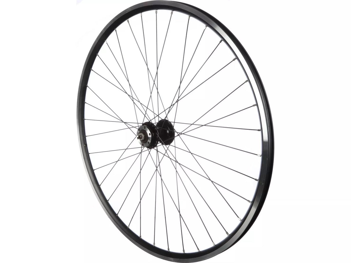 Halfords Bike Parts 700c Disc Brake QR Hybrid Front Wheel - Black Rim
