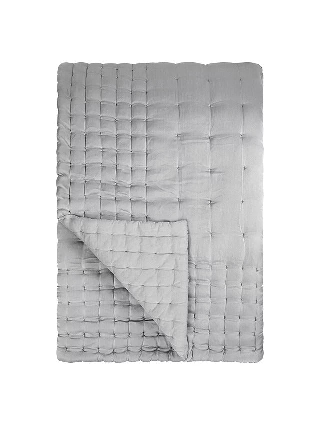 John Lewis Boutique Hotel Silk Quilt Bedspread L260 x W245cm - Grey - Kazoop