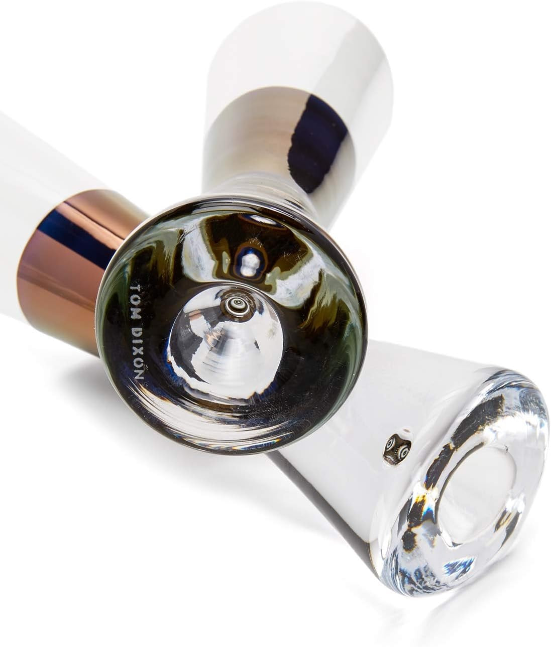 Tom Dixon Tank Champagne Flutes Mouth-Blown Glasses Set of 2 - Copper/Clear