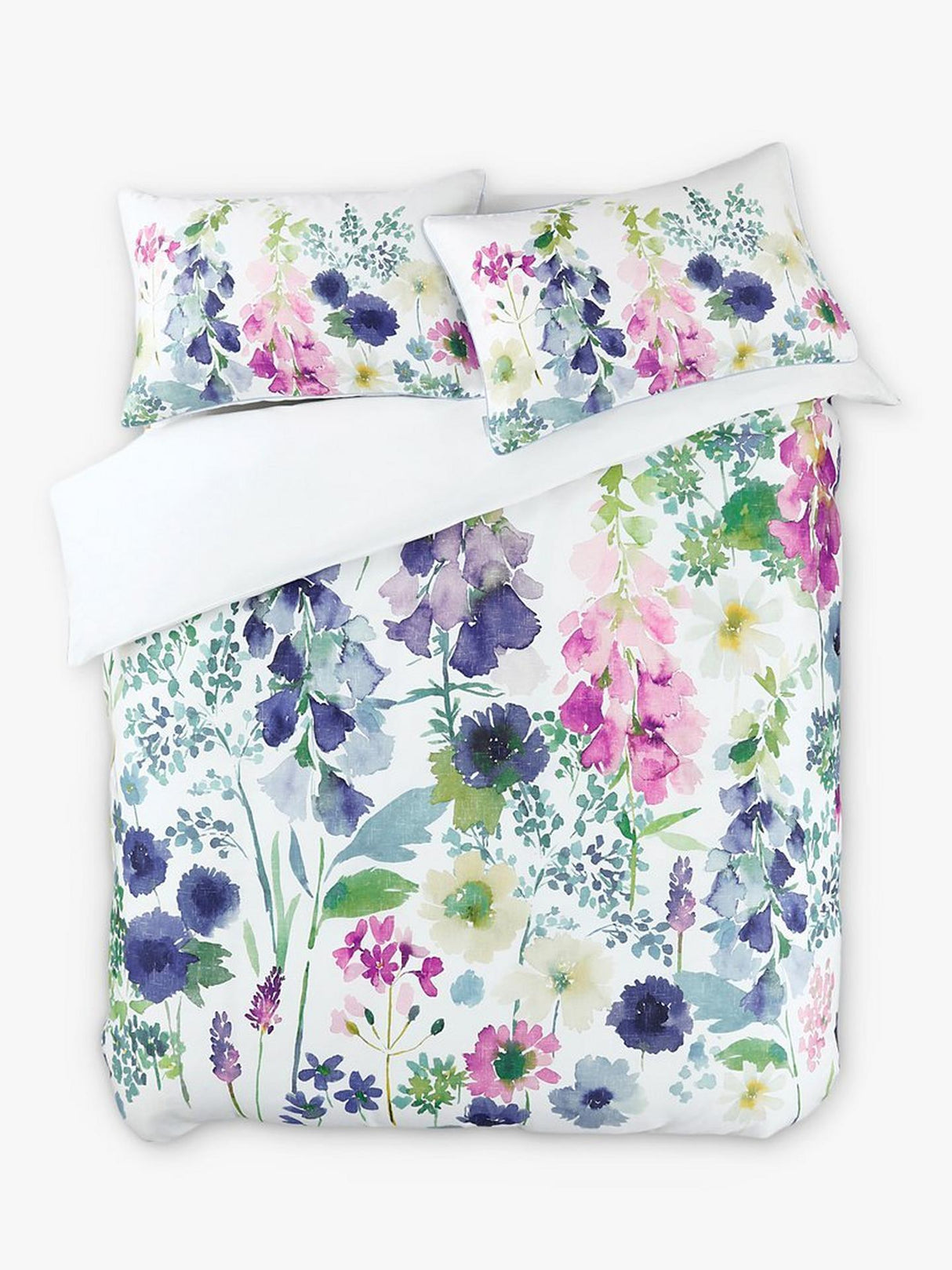 Bluebellgray Foxglove Floral 300TC Cotton King Size Duvet Cover Set - Multi