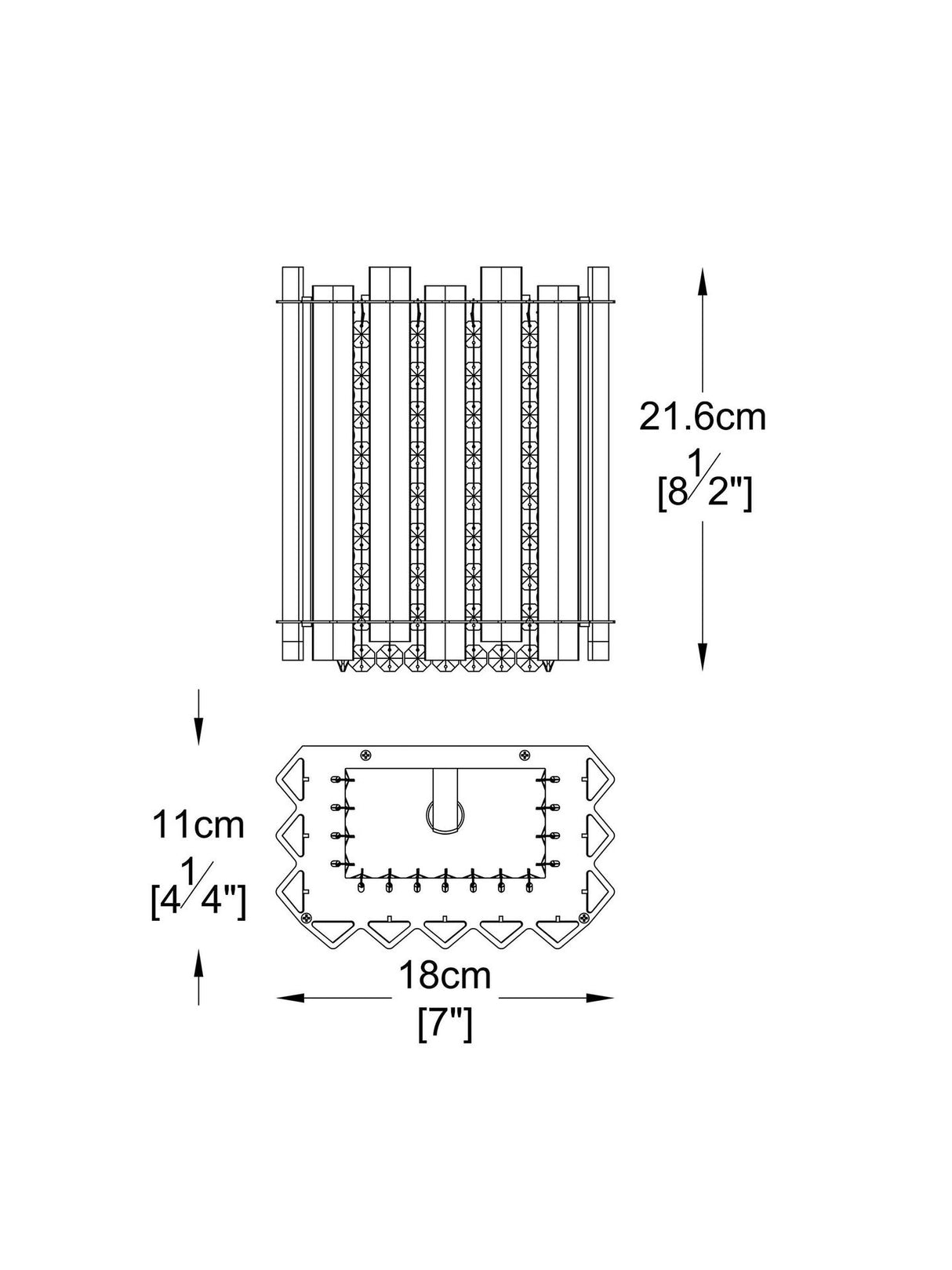 John Lewis Dazzle Dimmable Crystal Mirrored Wall Light Clear H21.6xW18xD11cm
