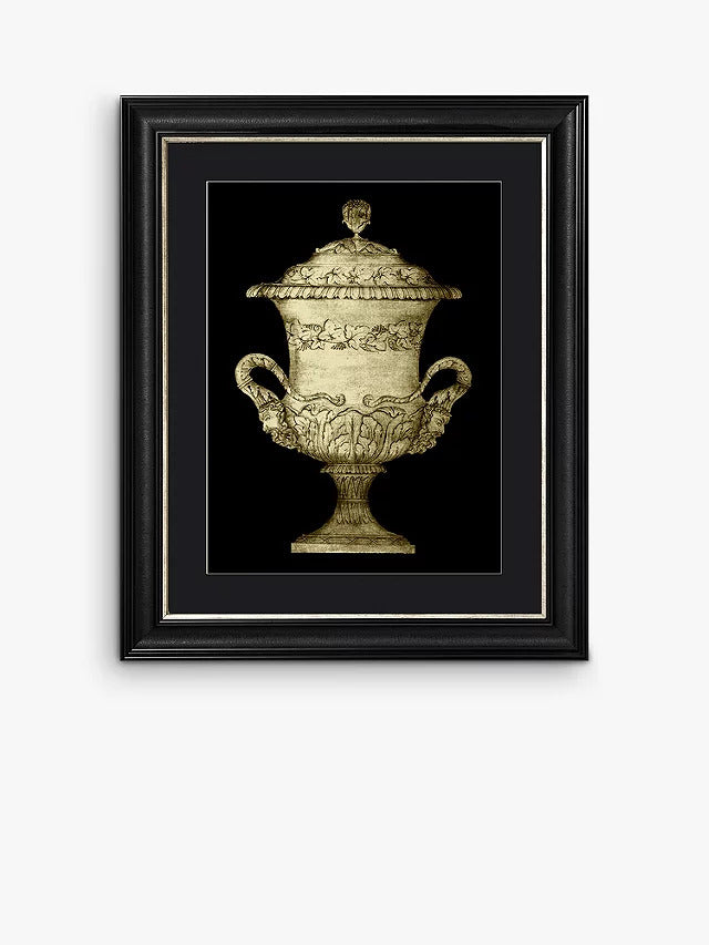 Brookpace Lascelles Garden Antiquities IV Framed Print & Mount 60x50cm Black