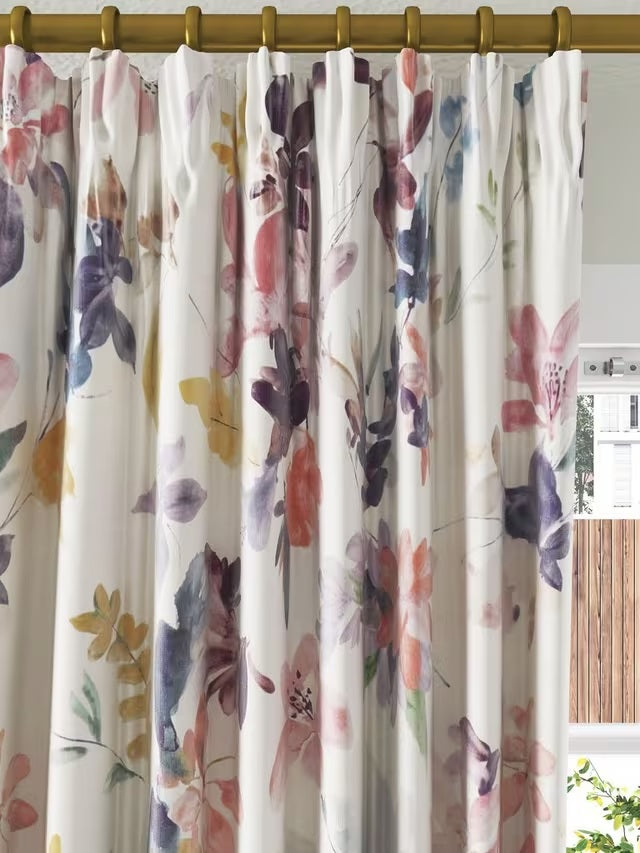 John Lewis Abelia Blackout/Thermal Pencil Pleat Curtains 167 x 137cm - Multi