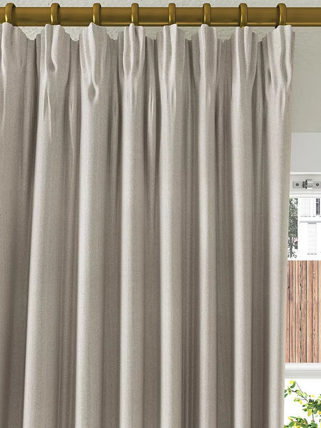 John Lewis Herringbone Pair Lined Pencil Pleat Curtains W228 x D182cm - Mole - Kazoop