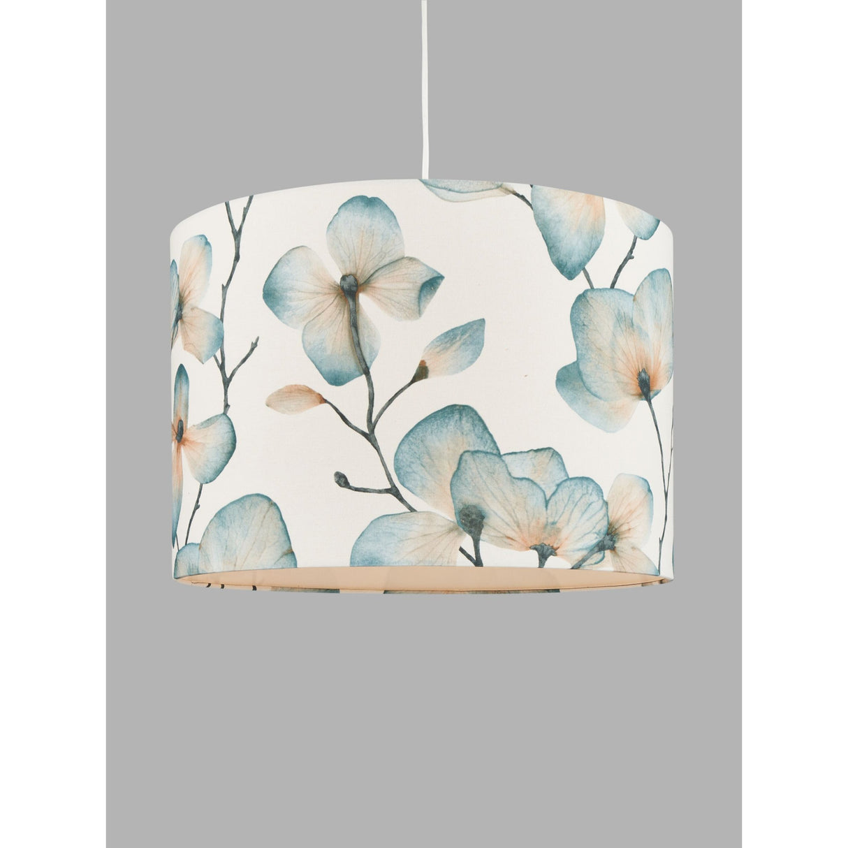 Harlequin Kienze Cotton Floral Modern Drum Lampshade H20 x Dia.30cm - Teal