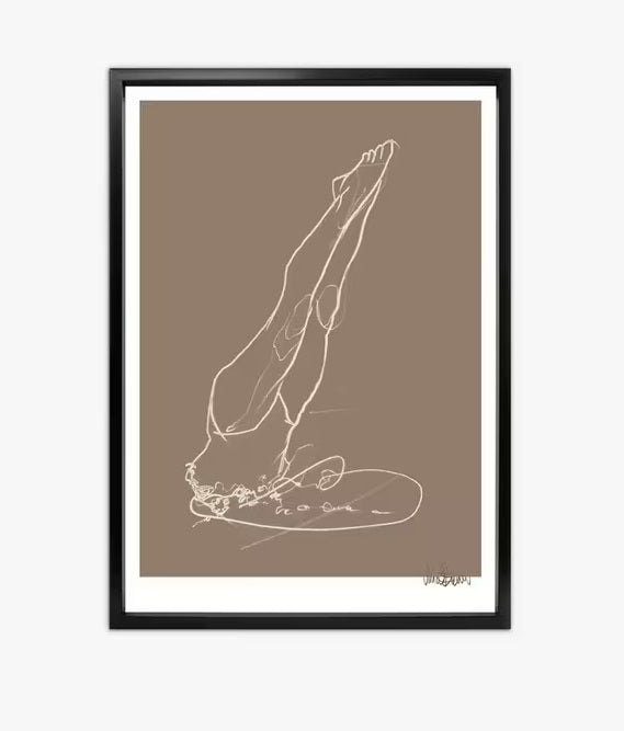 Brookpace Lascelles Anna Bulow 'Flow 5' Framed Print 75 x 55cm - Grey