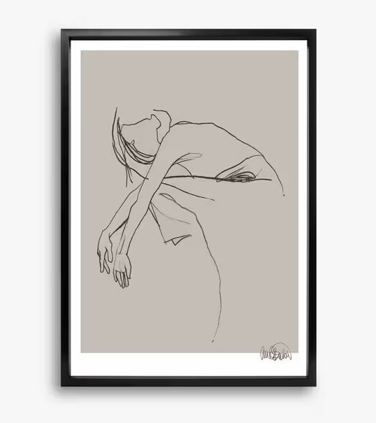 Brookpace Lascelles Anna Bulow 'Flow 8' Framed Print 75 x 55cm - Grey