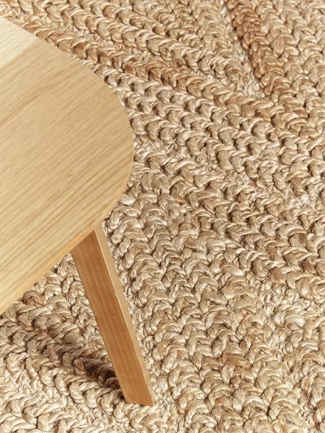 John Lewis Chevron Knot Textured Rectangular Jute Rug L150 x W90cm - Neutral