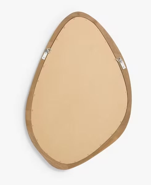 John Lewis Mid Century Decorative Oval Wood Wall Mirror 71 x 47cm - Walnut