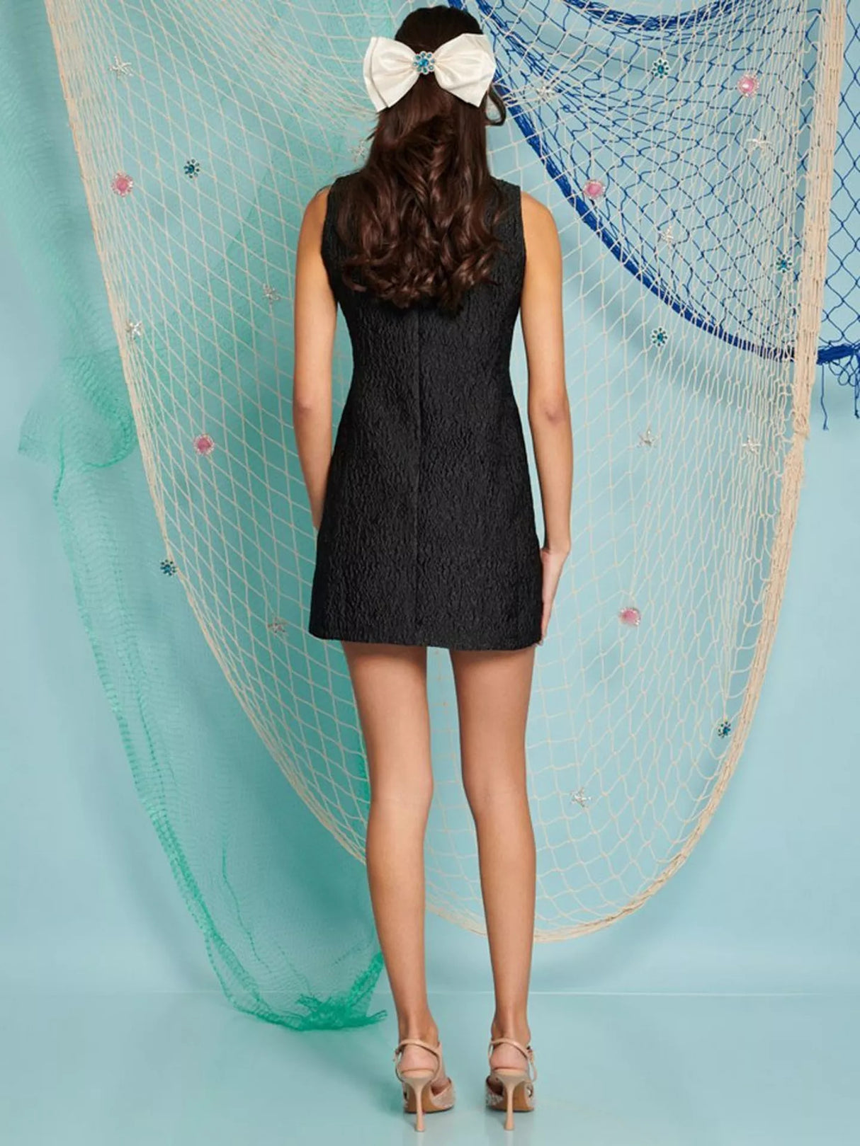 Sister Jane Womens Fine Catch Textured Mini Dress UK 12 - Black