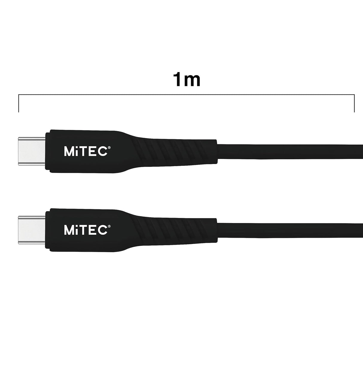 MiTEC Genuine USB-C To USB-C Non-Biodegradable Charging Cable 1m - Black