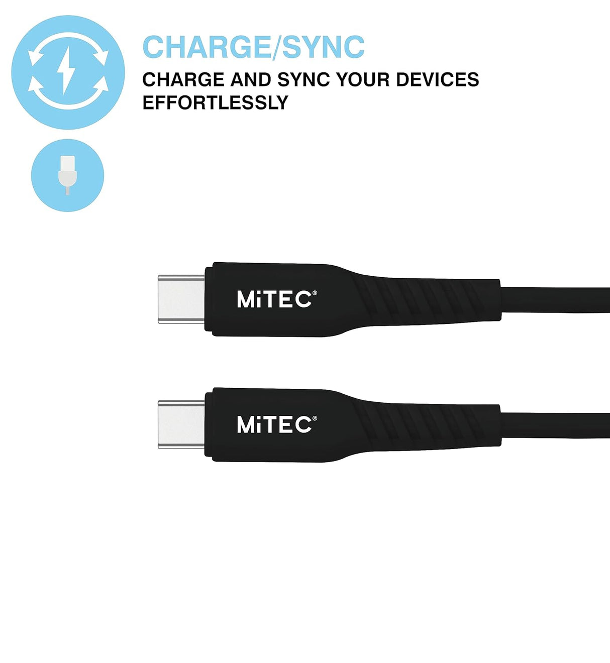 MiTEC Genuine USB-C To USB-C Non-Biodegradable Charging Cable 1m - Black