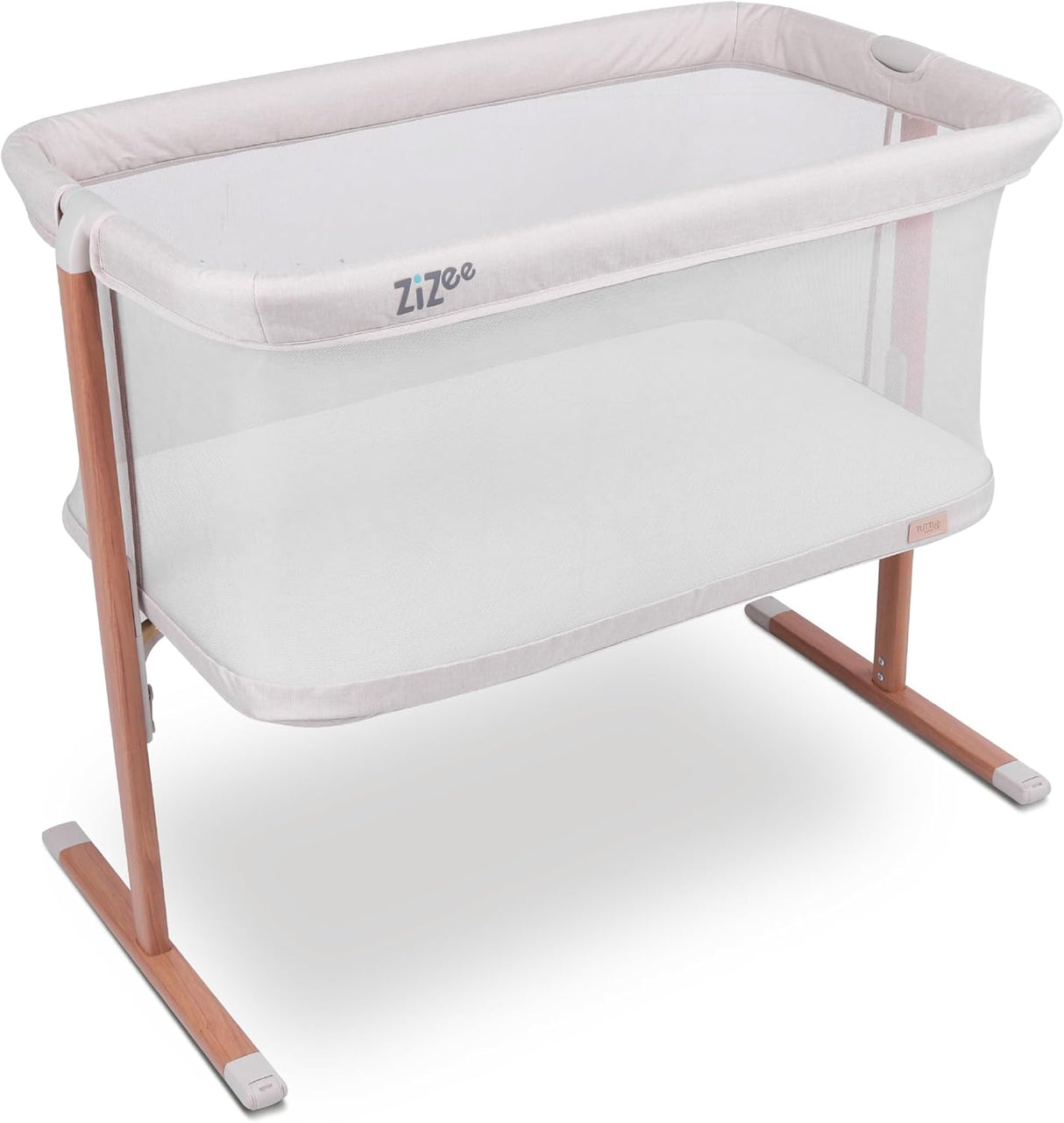 Tutti Bambini Zizee Essential Baby 0-6 Months Portable Crib - Walnut/Ecru