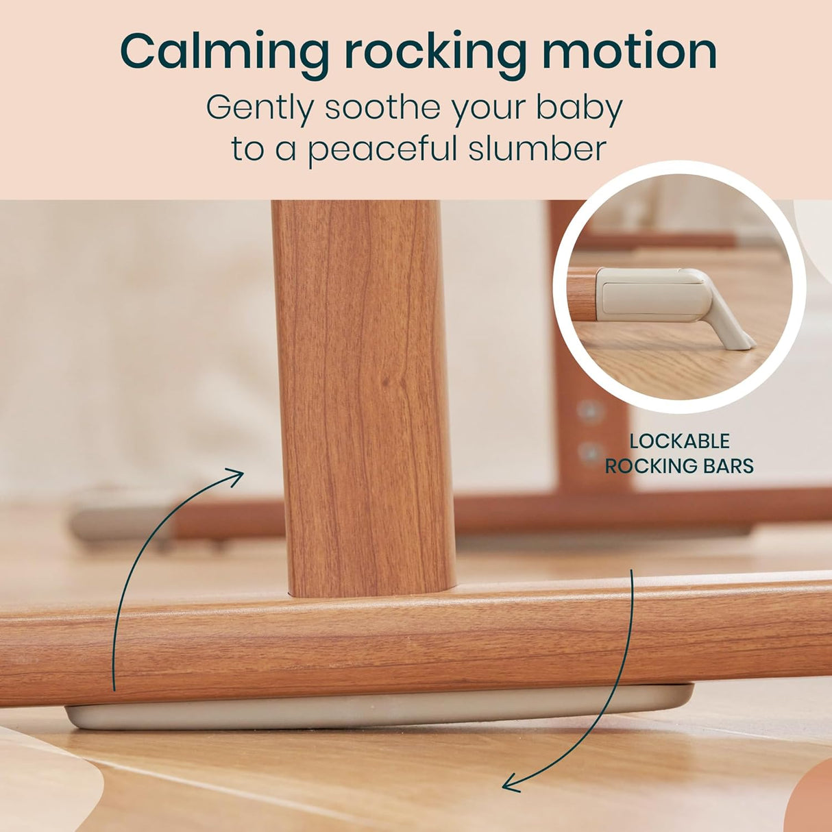 Tutti Bambini Zizee Essential Baby 0-6 Months Portable Crib - Walnut/Ecru