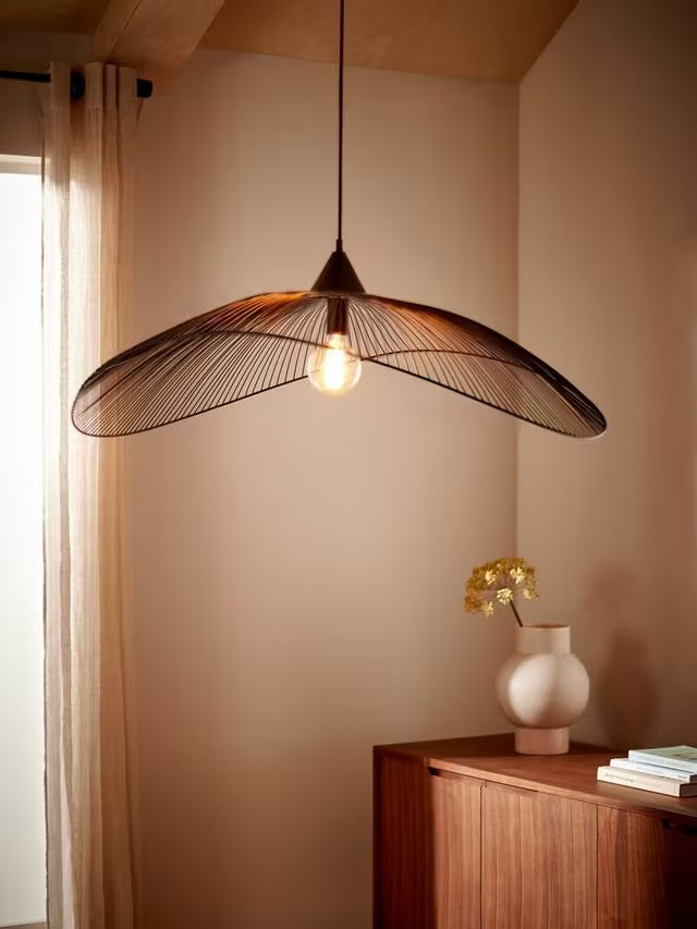 John Lewis Hiko XL Decorative Curved Metal Pendant Ceiling Light - Black