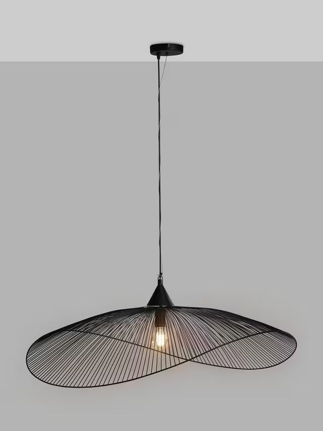 John Lewis Hiko XL Decorative Curved Metal Pendant Ceiling Light - Black