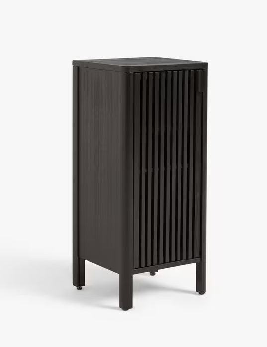 John Lewis Bamboo Slatted 2-Shelf Bathroom Floor Cupboard H85cm - Slate