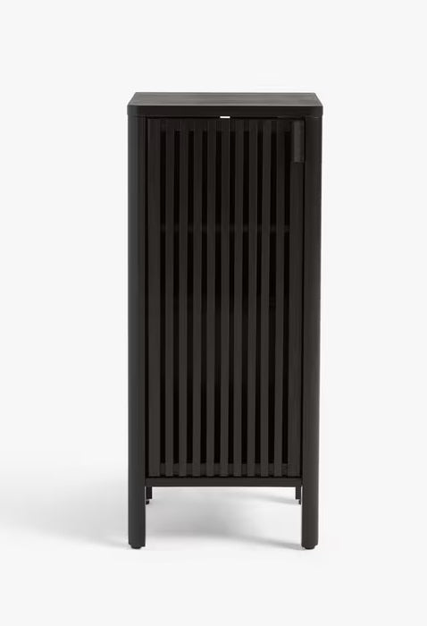 John Lewis Bamboo Slatted 2-Shelf Bathroom Floor Cupboard H85cm - Slate