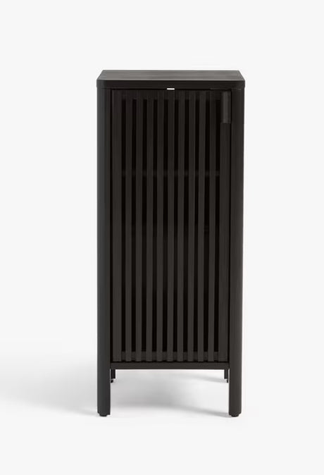 John Lewis Bamboo Slatted 2-Shelf Bathroom Floor Cupboard H85cm - Slate