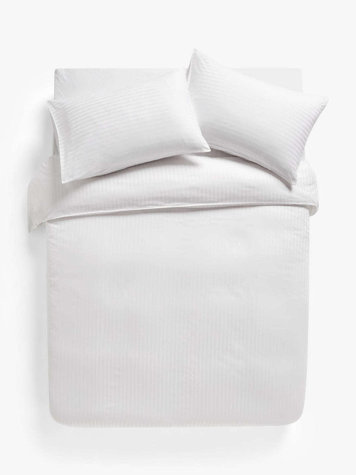 John Lewis Soft and Silky Satin Stripe 400 TC Super King Duvet Cover Set