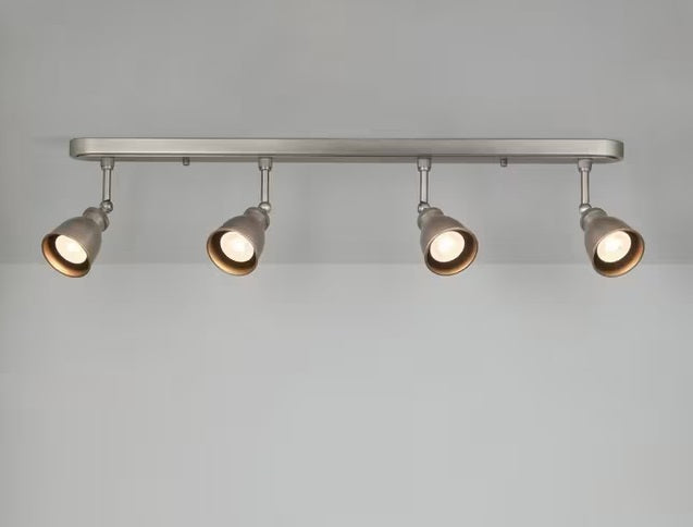 John Lewis Baldwin Adjustable 80cm Metallic 4 Spotlight Ceiling Bar - Pewter