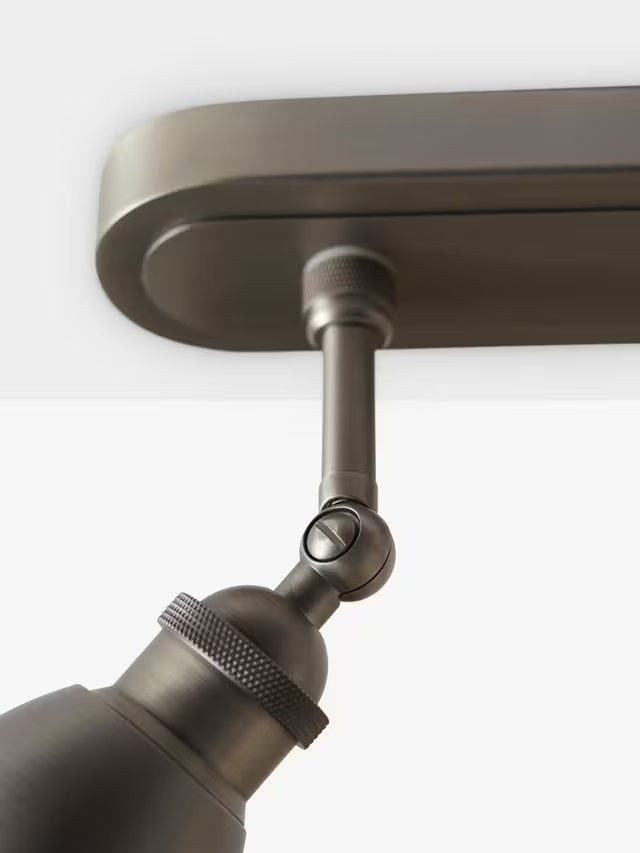 John Lewis Baldwin Adjustable 80cm Metallic 4 Spotlight Ceiling Bar - Pewter