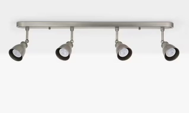 John Lewis Baldwin Adjustable 80cm Metallic 4 Spotlight Ceiling Bar - Pewter
