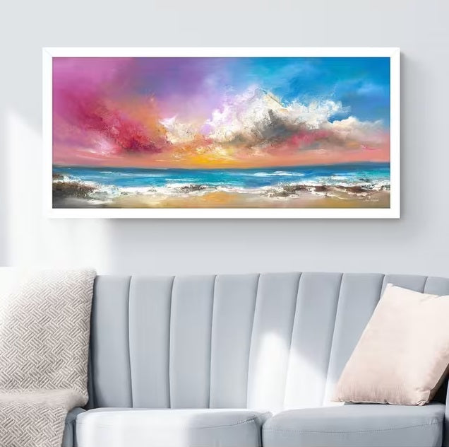 Anna Schofield 'Follow Your Heart' Embellished Framed Print 49.5 x 104.5cm - Kazoop