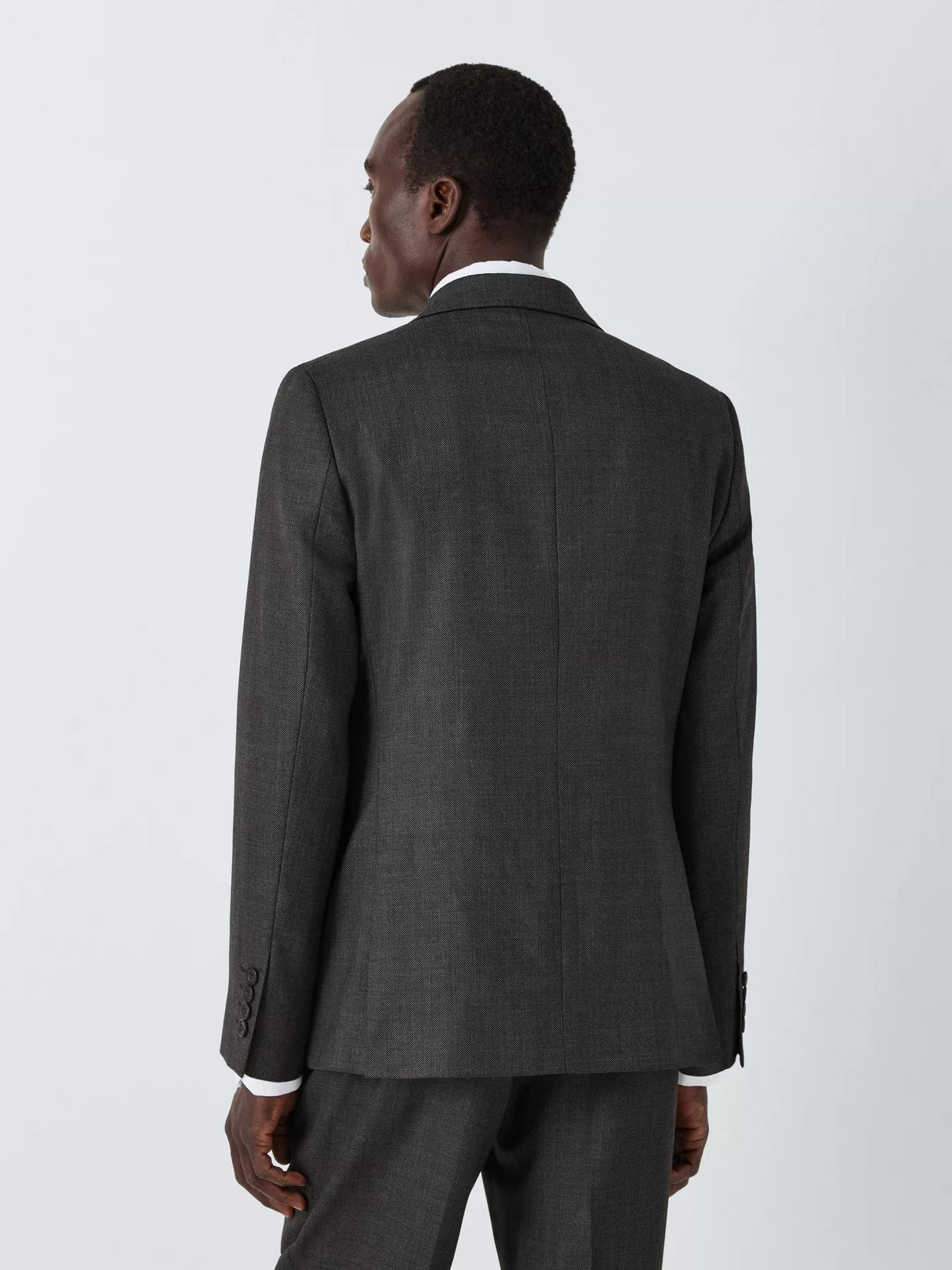 John Lewis Super 100's Birdseye Wool Regular Suit Blazer - Charcoal - 42L