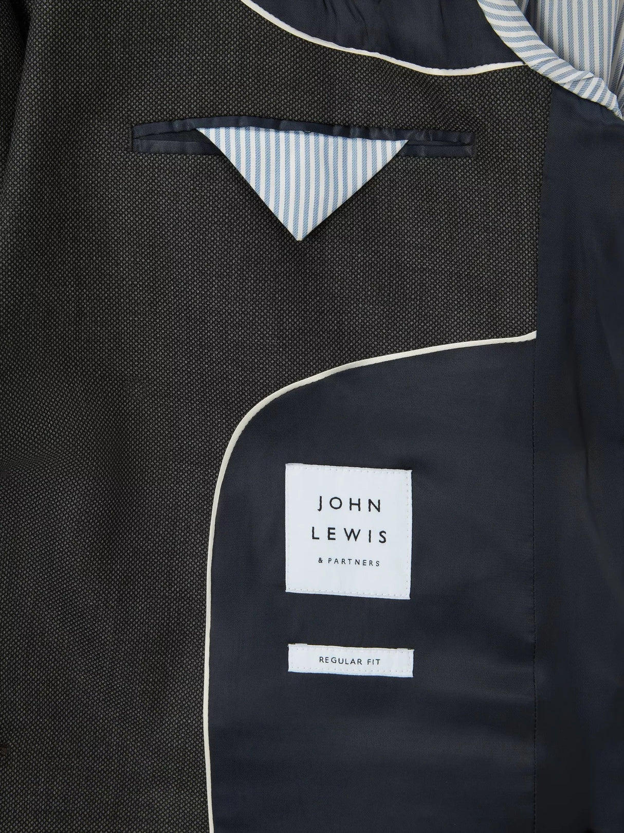 John Lewis Super 100's Birdseye Wool Regular Suit Blazer - Charcoal - 42L